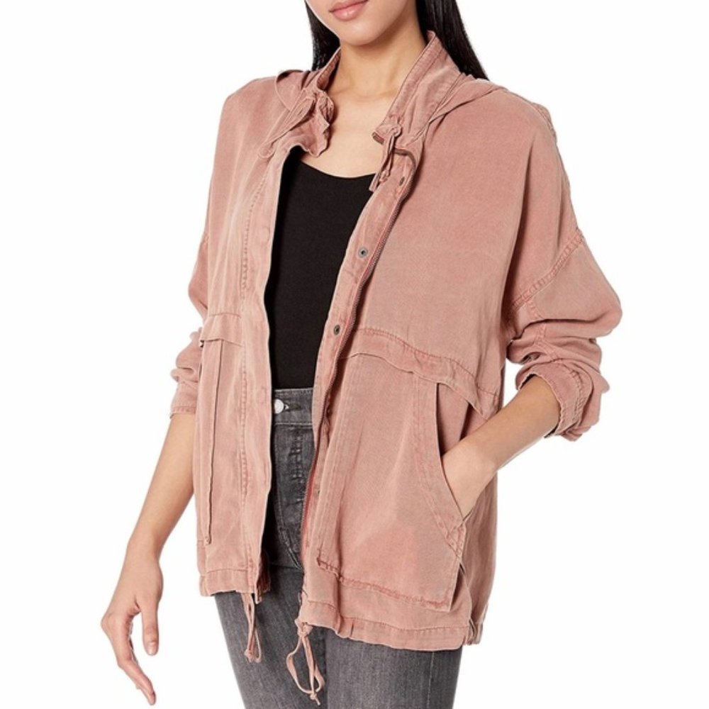 Lucky Brand Hooded Utility Jacket - Blush- S